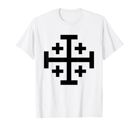 Jerusalem Cross Catholic Christian The Crusades History Cool T-Shirt