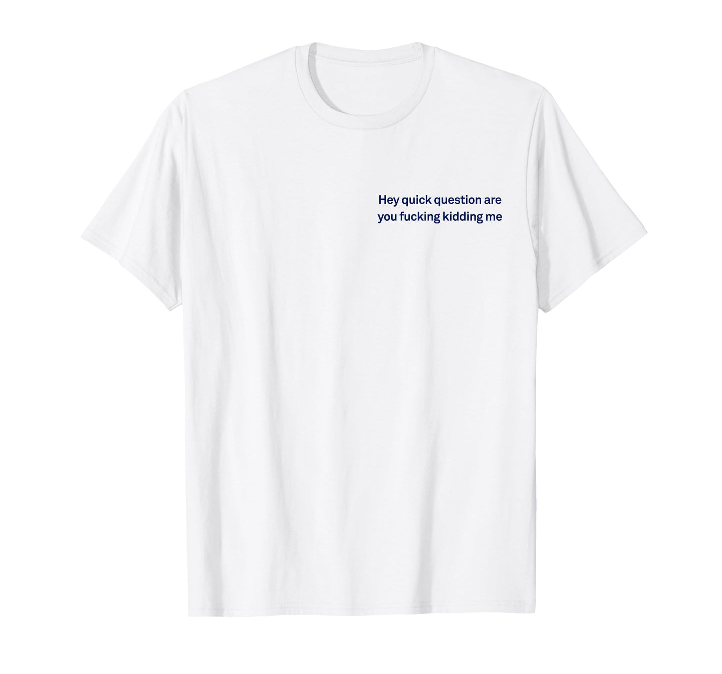 Hey Quick Question Are You Fcking Kidding Me Funny Sarcasm T-Shirt