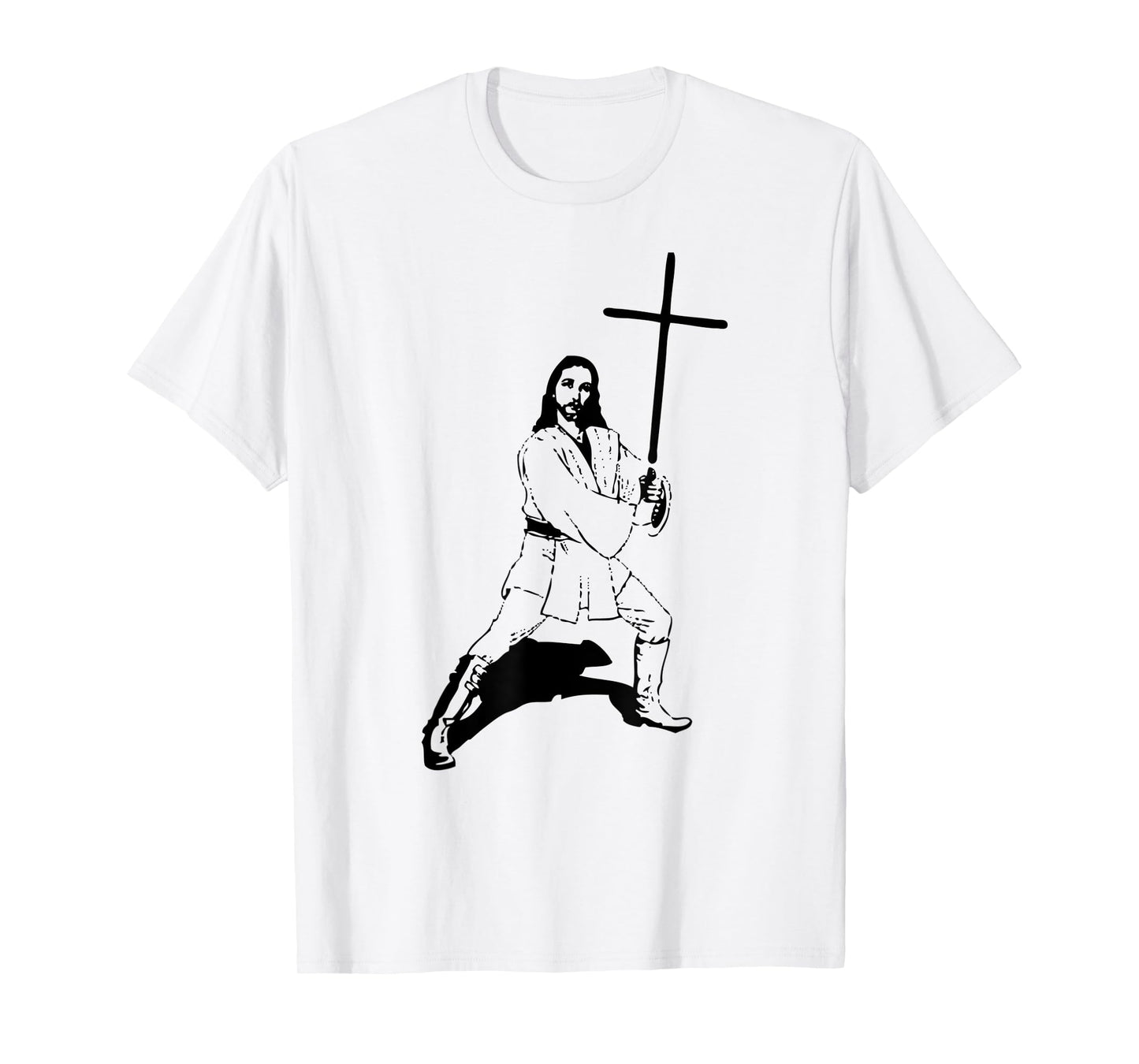 Funny Jesus With Saber - Jesus Cross Christian God & Jesus T-Shirt
