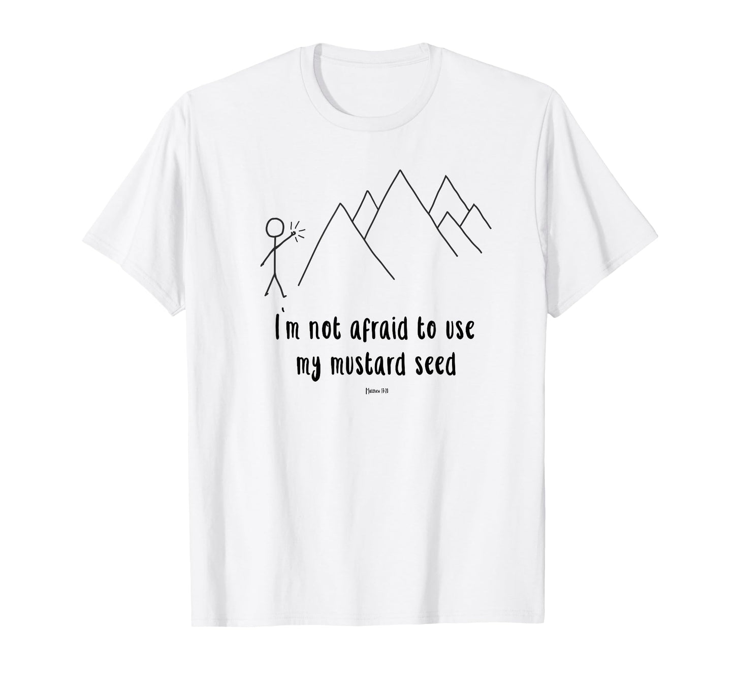 Faith Moves Mountains Mustard Size Christian Teen Youth T-Shirt