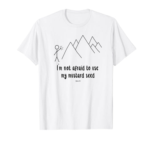 Faith Moves Mountains Mustard Size Christian Teen Youth T-Shirt