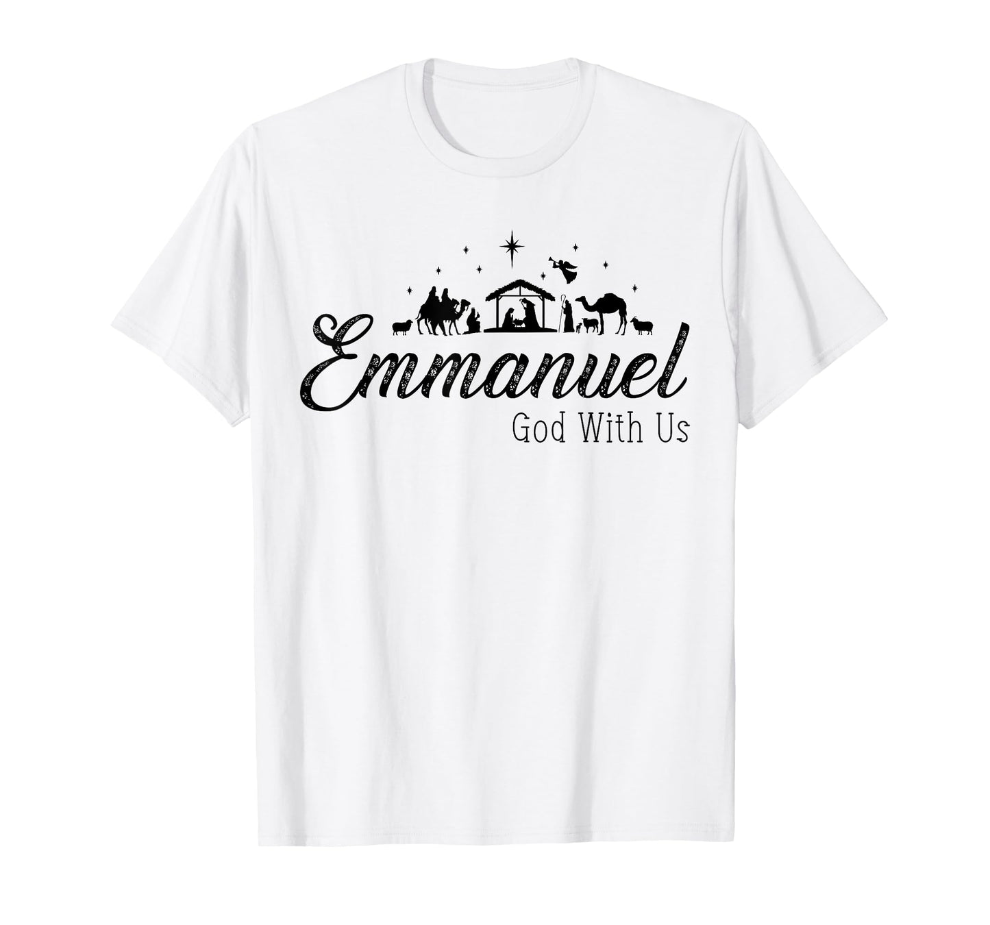 Emmanuel God With Us Nativity Scenes Christmas Christian T-Shirt
