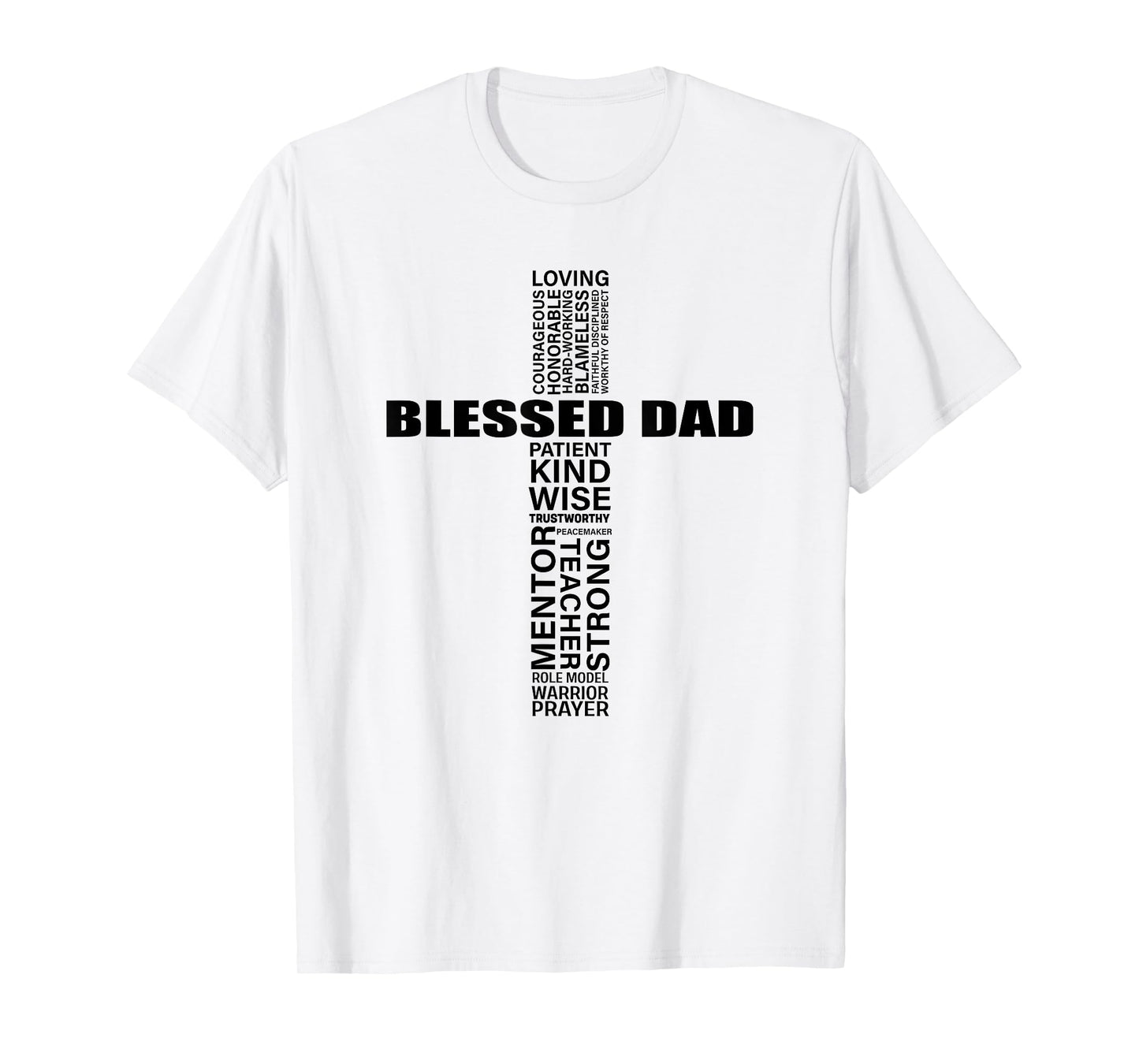 Mens Christian Blessed Dad Cross Father's Day Best Dad T-Shirt
