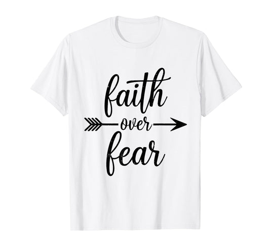 Cute Christian Faith Over Fear Women Youth Teen Girl T-Shirt