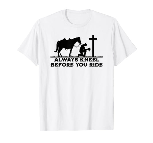 Cowboy Kneeling At Cross Christian Jesus Western Style Men T-Shirt
