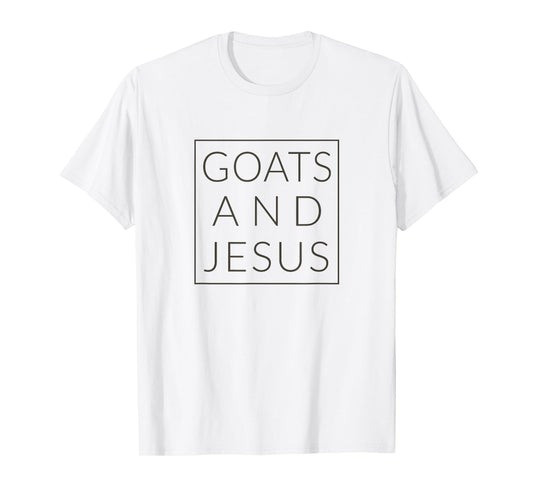 Goats and Jesus, Christian Minimal Fun Animal TShirt
