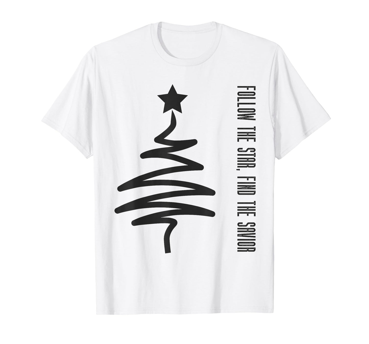 Modern Xmas Follow the Star, Find the Savior Christmas T-Shirt