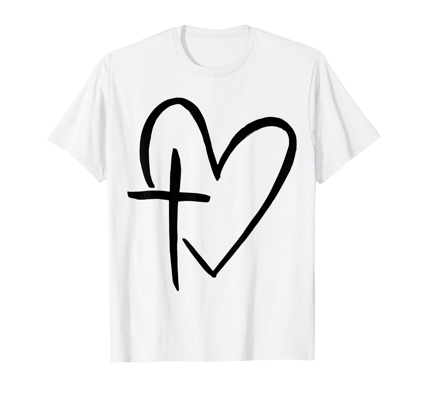 Stylish Cross In Heart Christian Heart Christian Cross T-Shirt
