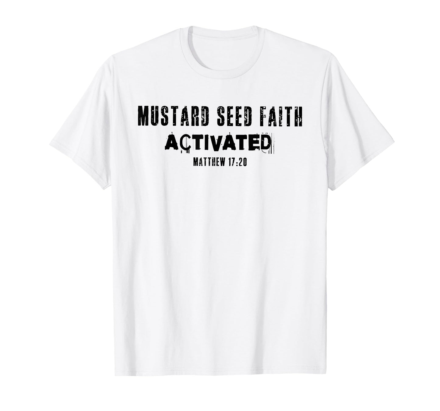 Mustard Faith Seed Activated Jesus Christian Bible Verse T-Shirt