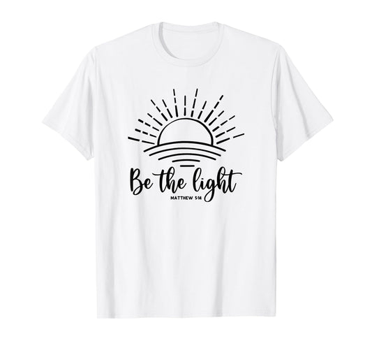 Be the Light Matthew 5:14 Christian Witness Tee Unisex Christian Adults & Kids Grey Small Crew Neck Short Sleeve T-Shirt
