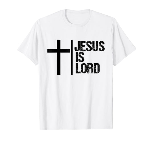 Jesus is Lord T-Shirt Cross Faith Christian Bible God Holy T-Shirt