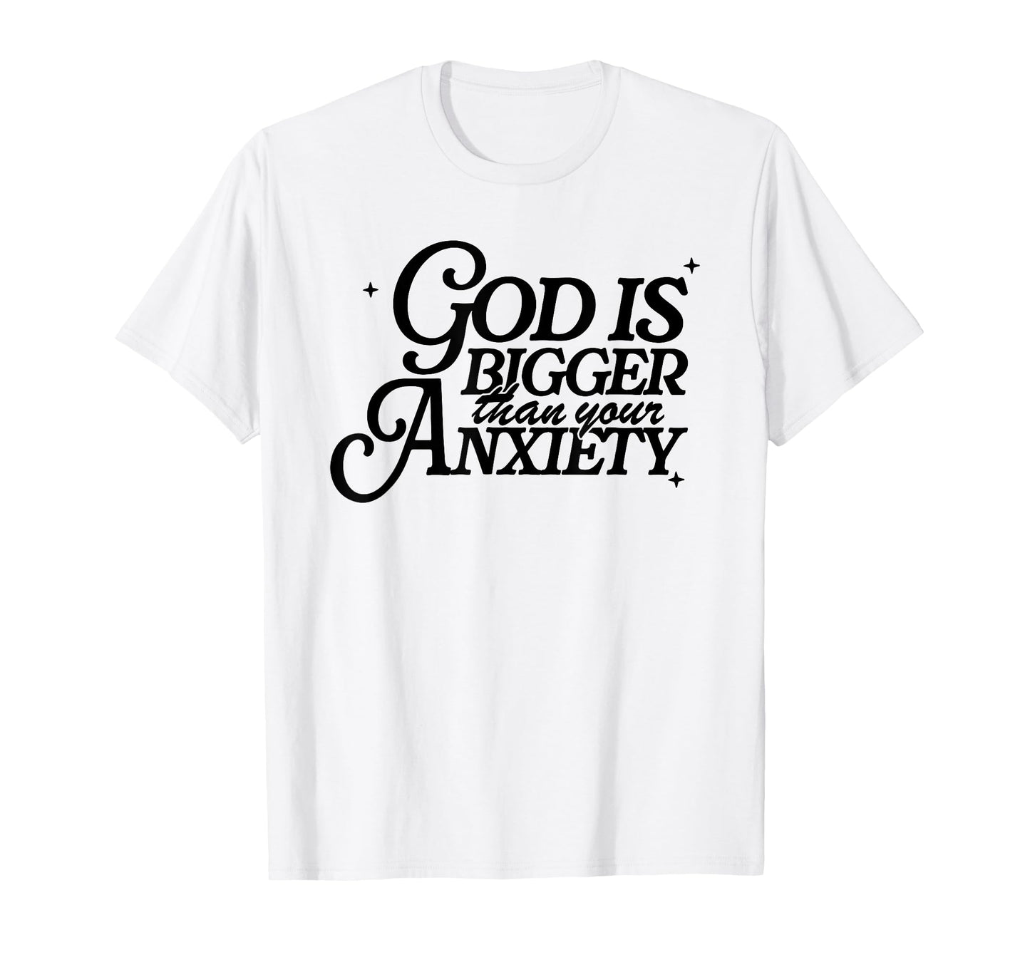 God Is Bigger Than Your Anxiety, Christian Retro T-Shirt