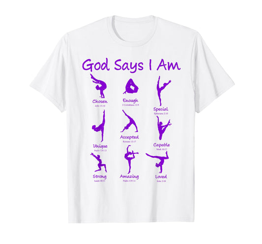 Christian God Says I Am Gymnastics Cute Teen Girl Toddler T-Shirt