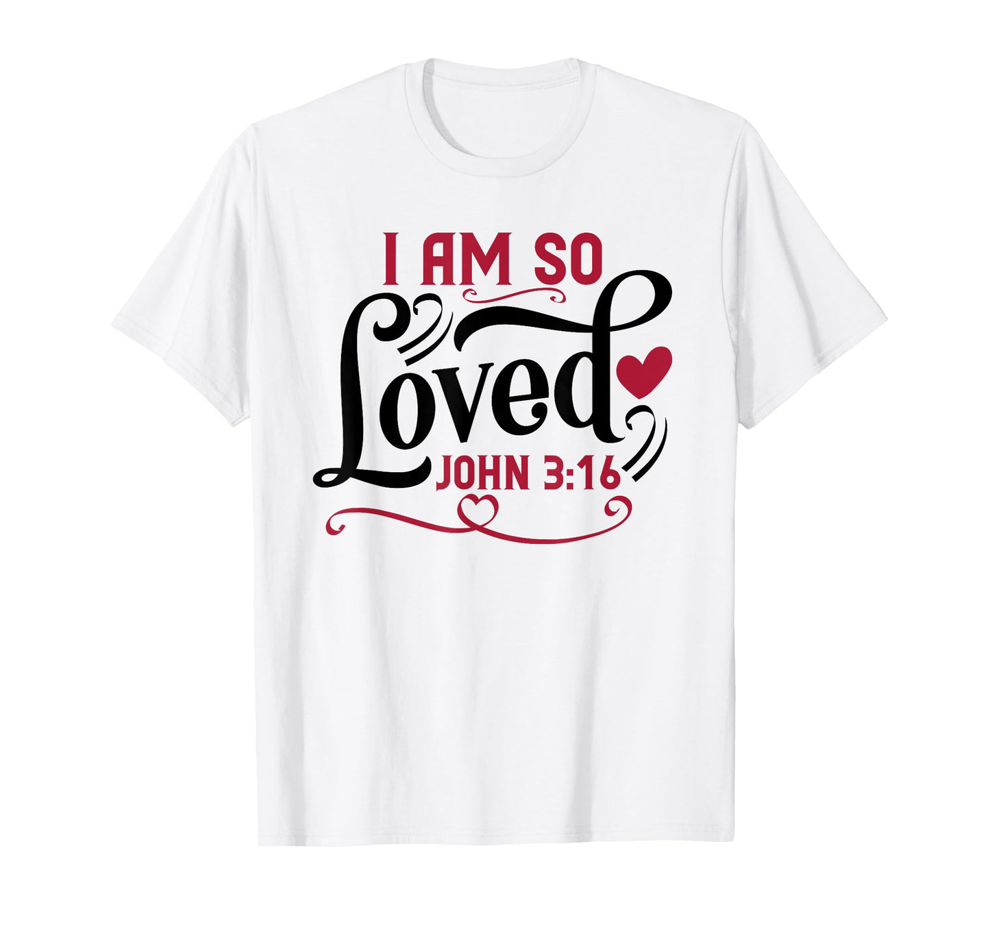 Inspired In The Bible I Am So Loved T-Shirt, Unisex-Adults, Unisex-Kids, Grey, Small, Short Sleeve, T-Shirt