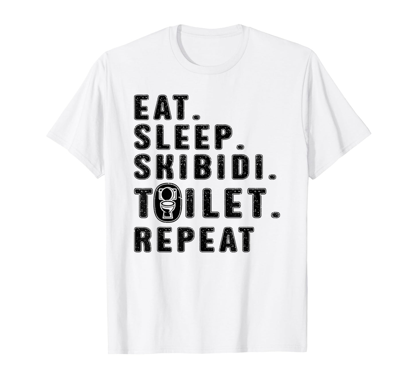 Eat Sleep Skibidi Toilet Repeat Funny Rizz Internet Meme T-Shirt