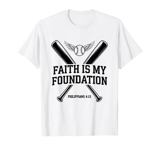 Christian Baseball Player Sports Bible Verse Theme T-Shirt
