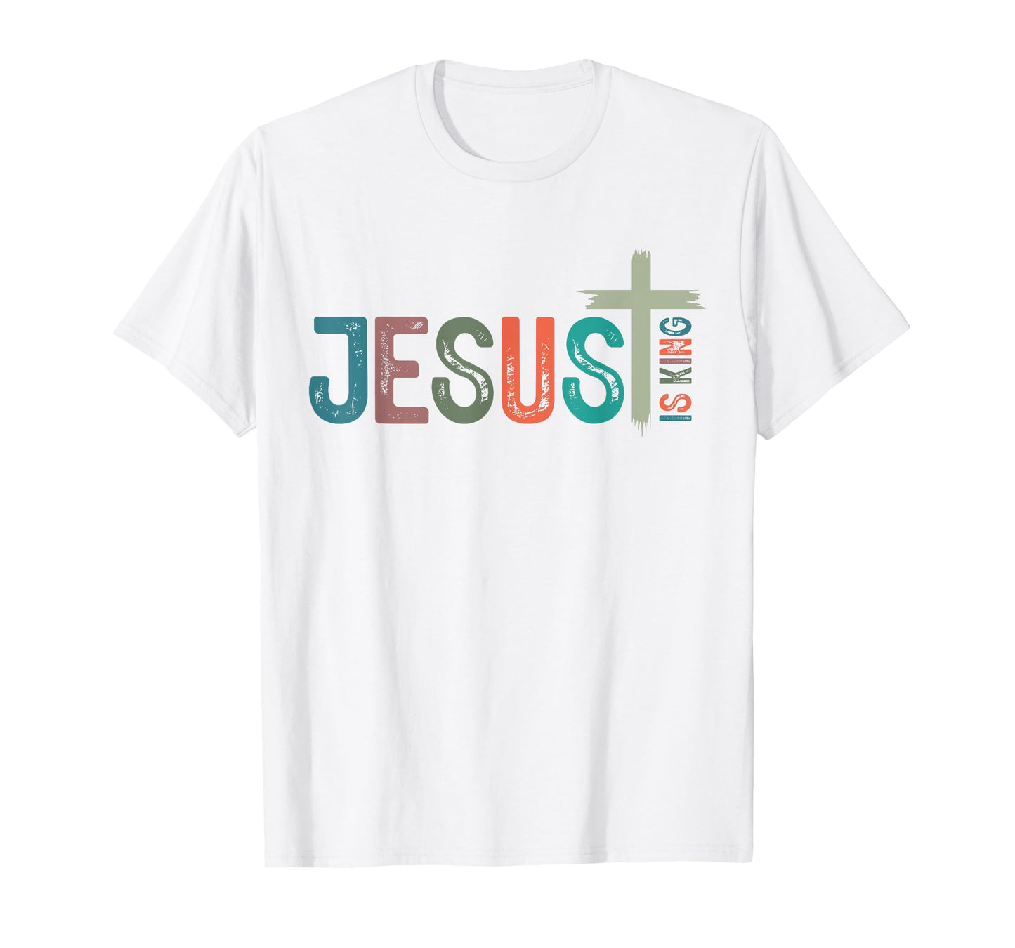Jesus is King Christian Cross Retro God Loves You Religious T-Shirt
