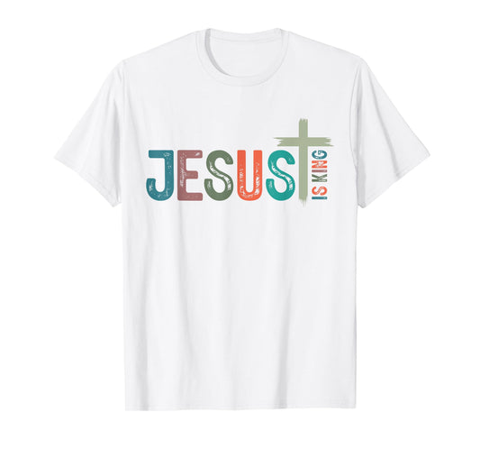 Jesus is King Christian Cross Retro God Loves You Religious T-Shirt