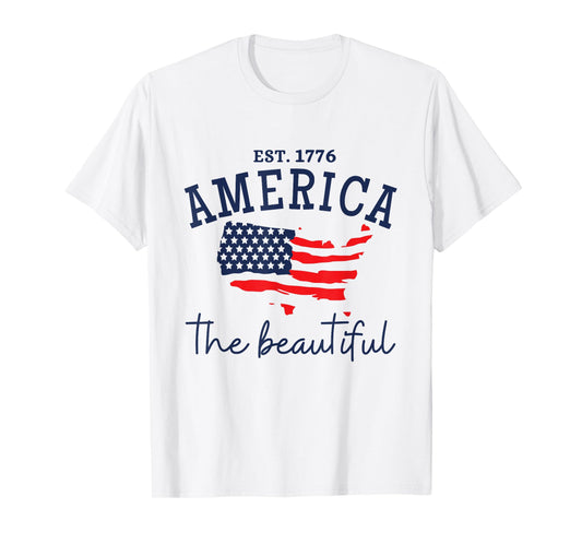 America The Beautiful Patriotic 4th Of July Independen Day T-Shirt