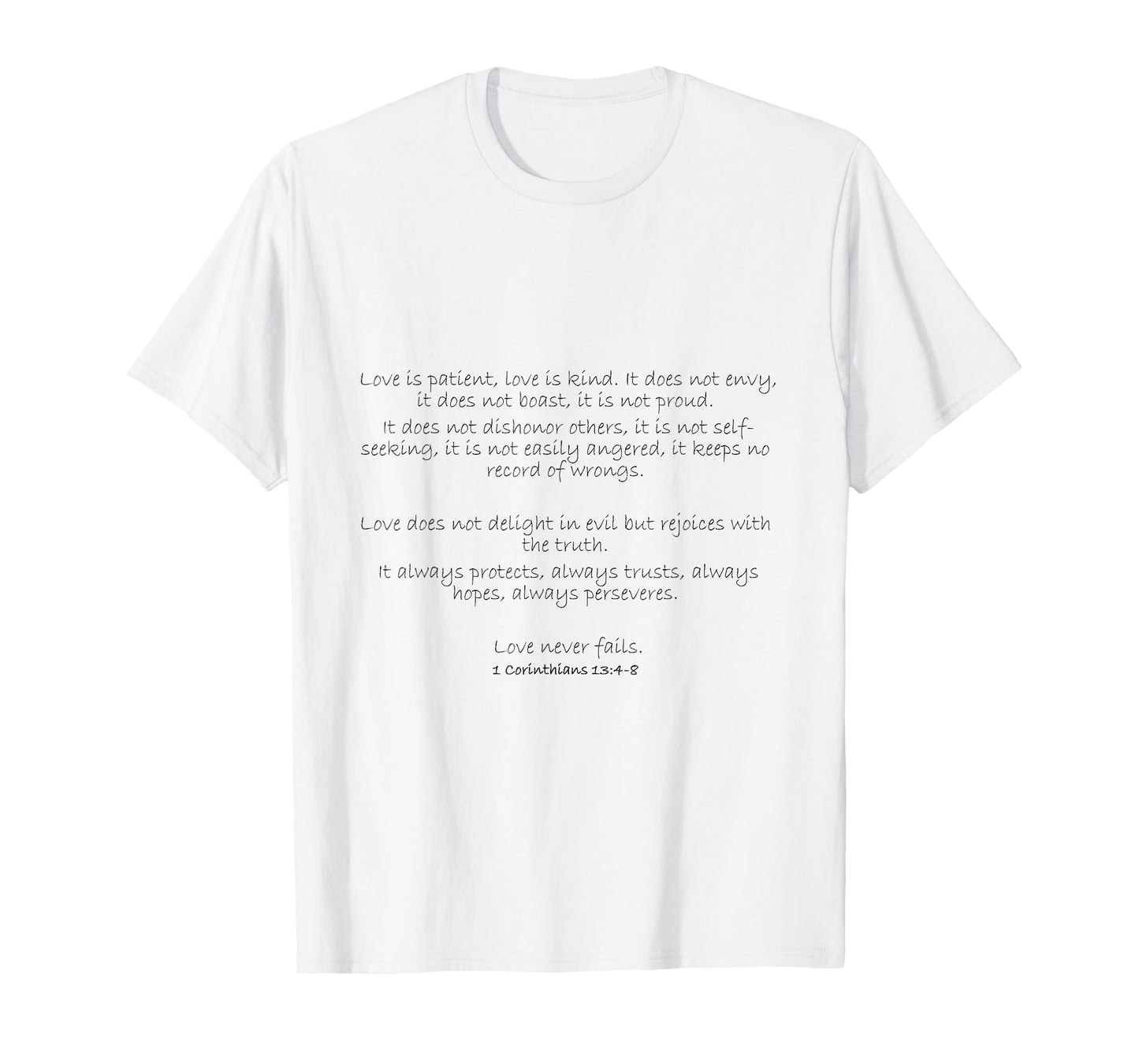 1 Corinthians 13:4-8 Bible Verse Christian T Shirt