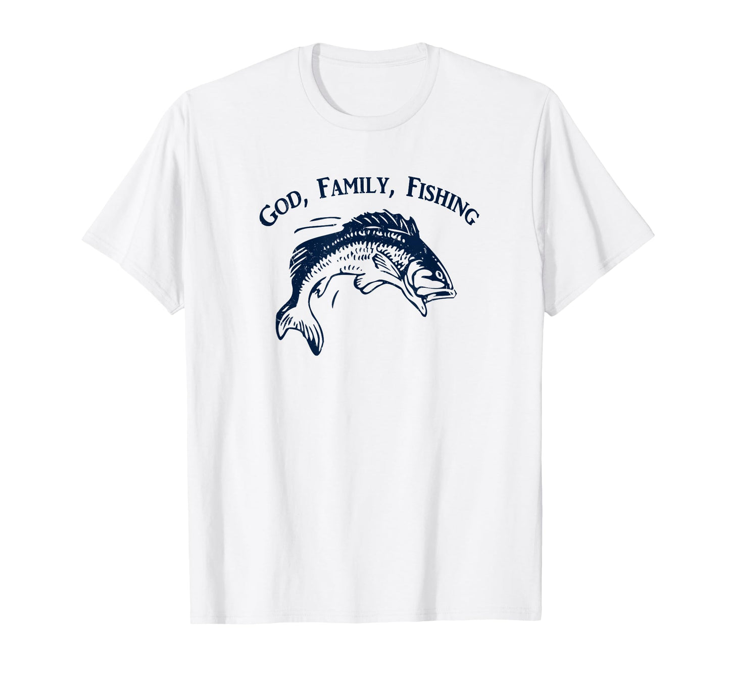 God Family Fishing Christian Fisherman Bass Fish Art Graphic T-Shirt