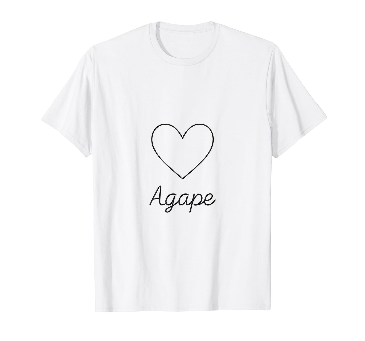 Agape Love Christian Minimalist Heart Faith T-Shirt