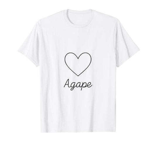 Agape Love Christian Minimalist Heart Faith T-Shirt