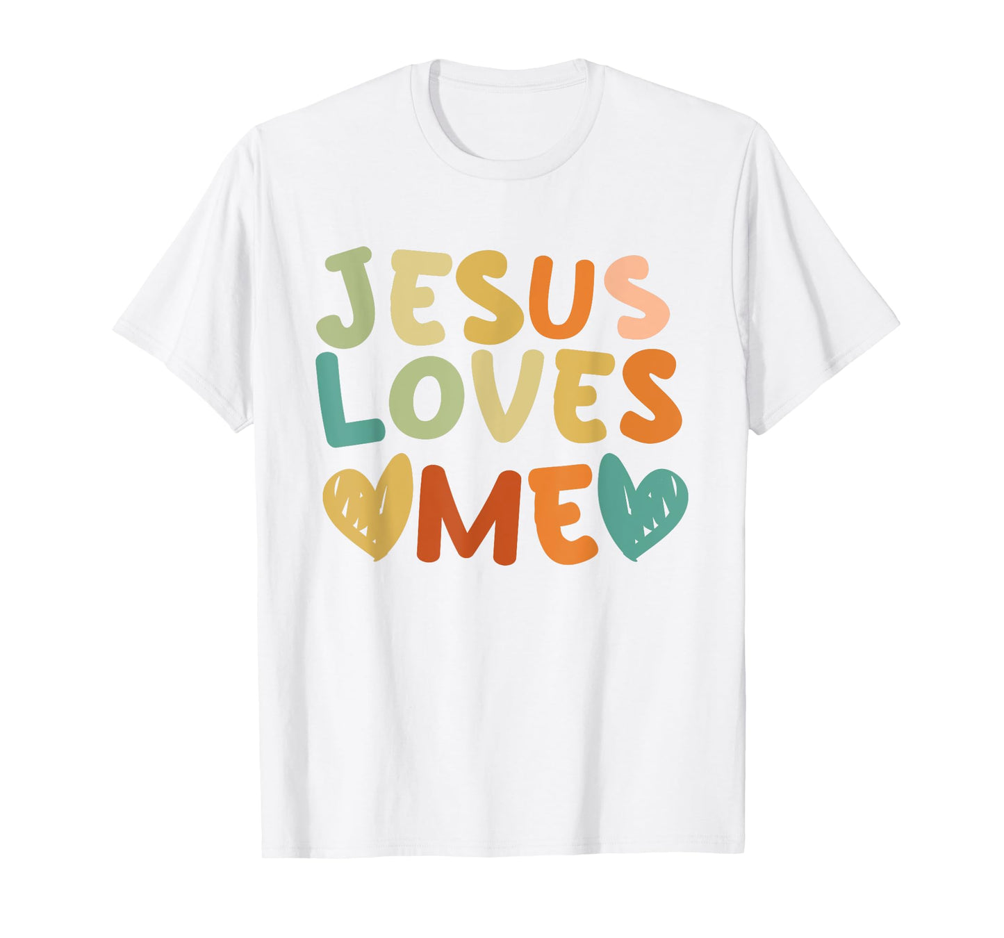 Groovy Jesus Loves Me Biblical Christian Church Retro T-Shirt