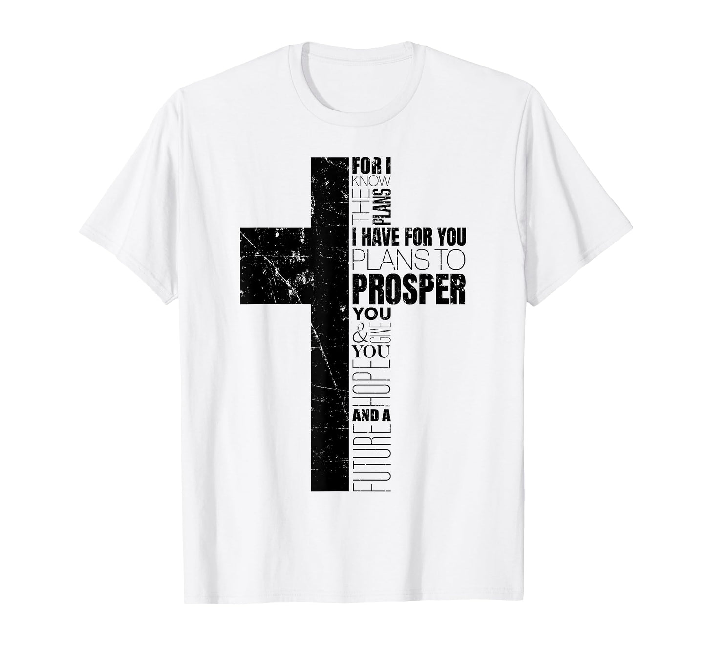 Jeremiah 29:11 Christian Bible Verse Cross Faith Graphic T-Shirt