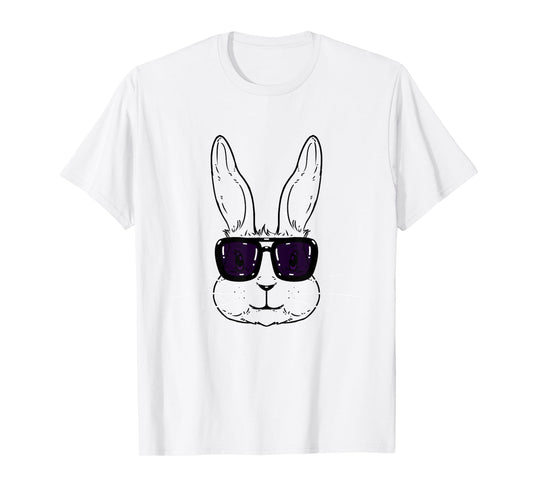 Happy Easter Day Gift Shop Bunny Face With Sunglasses Easter Day For Boys Men Kids T-Shirt, Grey