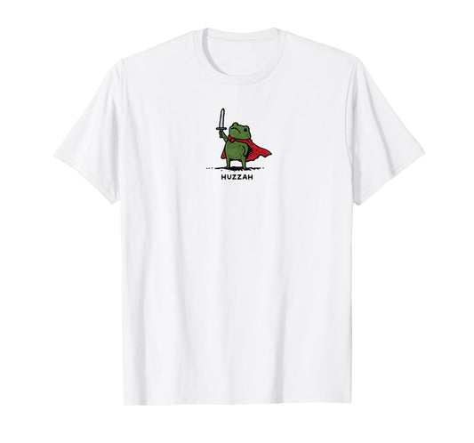Huzzah Frog Knight Funny Sword Meme Quote T-Shirt