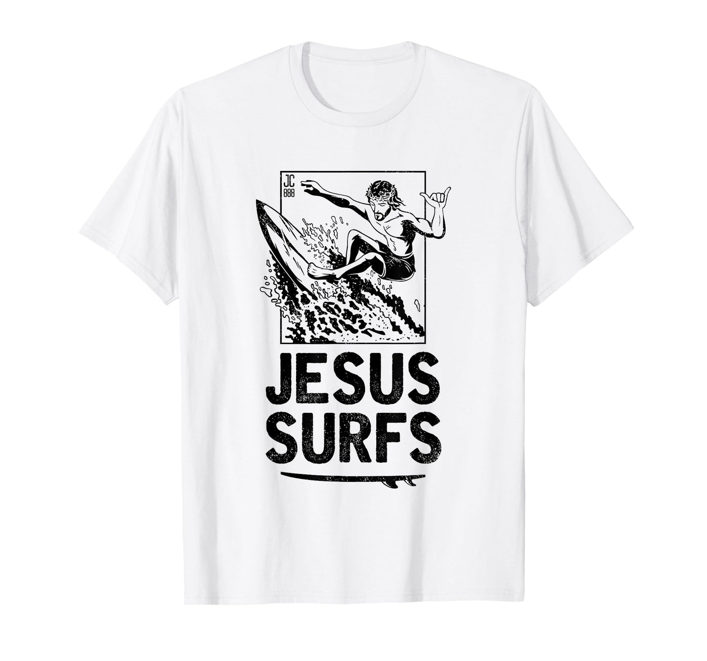Jesus Surfs Funny Jesus Christian Surfer T-Shirt
