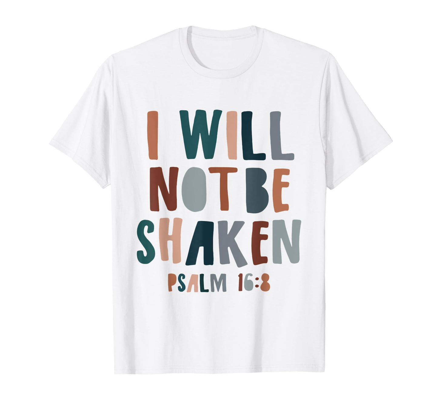 Religious I Will Not Be Shaken Boho Christian Bible Verse T-Shirt