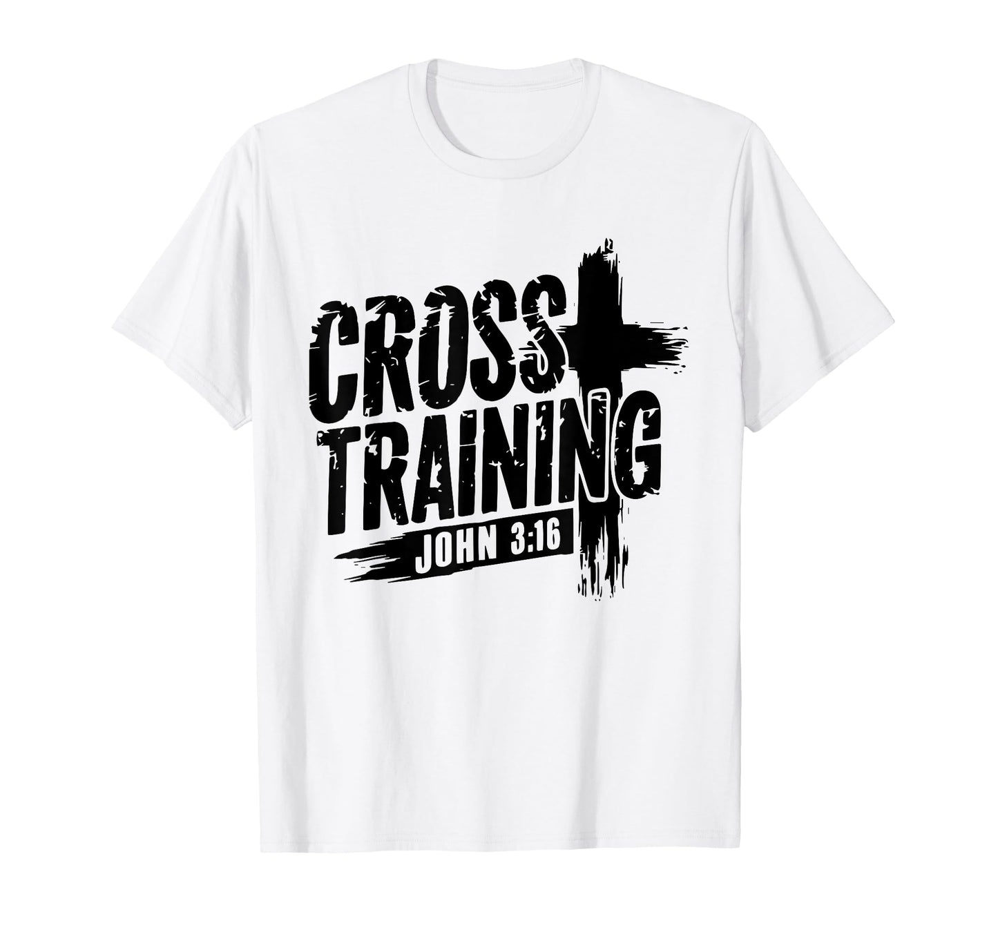Retro Cross Training 3 16 Christian Faith Motivational Bible T-Shirt