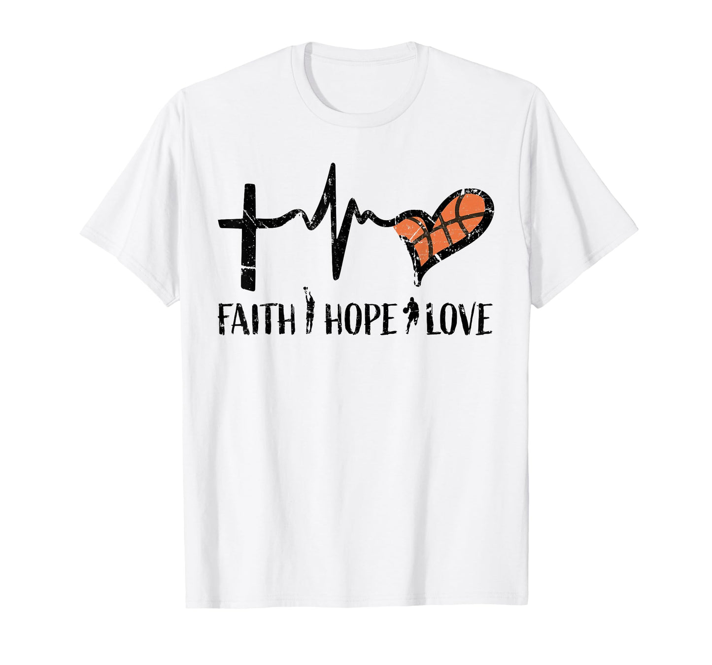Christian Basketball Gifts Faith Hope Love Religious Kids T-Shirt