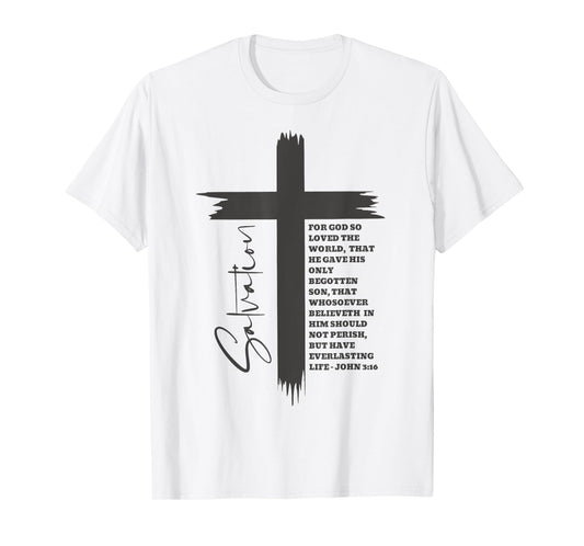 John 3:16 Christian Cross Bible T-Shirt