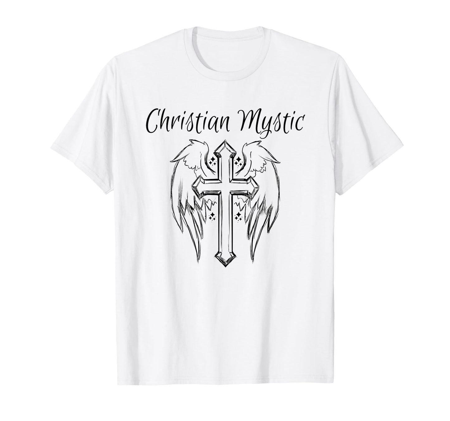 Christian Mystic Tshirt Angel Cross Shirt Psychic Gift Tee