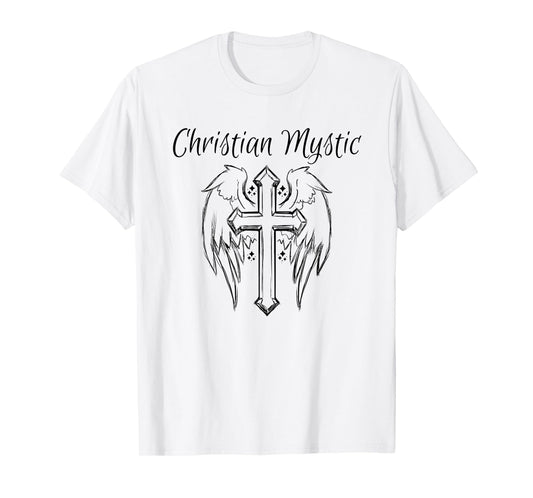 Christian Mystic Tshirt Angel Cross Shirt Psychic Gift Tee
