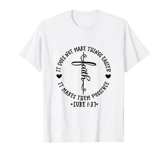 Christian Circle Cross Faith Quote With Hearts T-Shirt