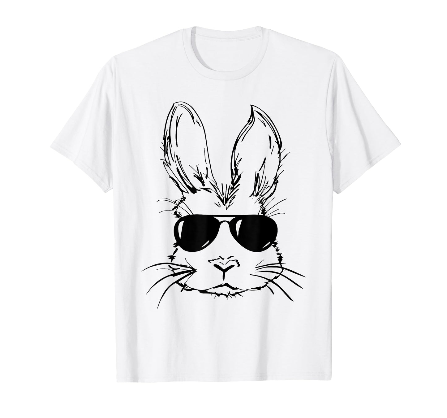 Cute Bunny Rabbit Face Tie Dye Glasses Girl Happy Easter Day T-Shirt
