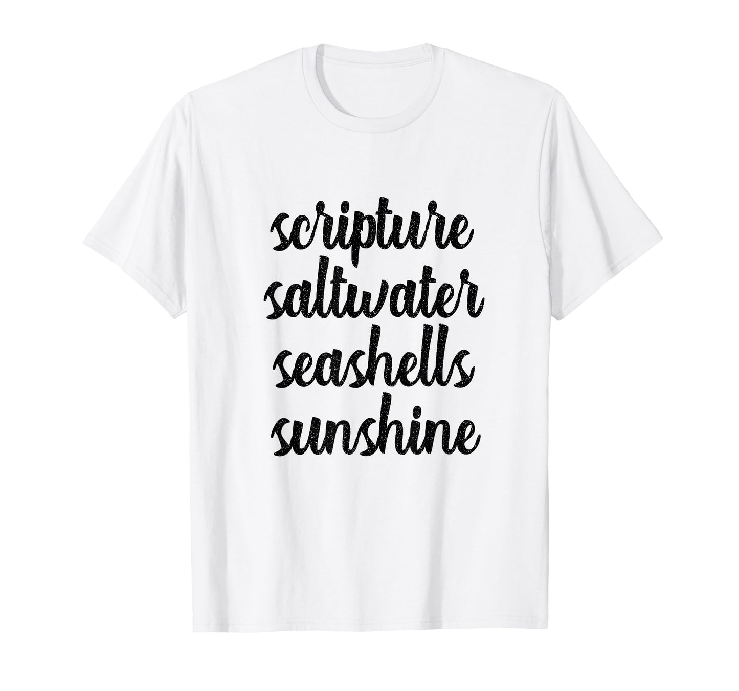 Scripture Saltwater Seashells Sunshine Church Retreat Beach T-Shirt