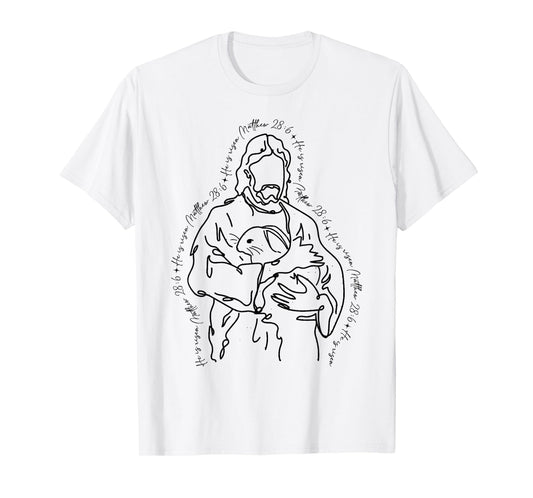 Easter Jesus Rabbit He Is Risen Religious Christian Women T-Shirt