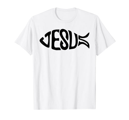 Jesus Ichthys Christian Cross God Faith Bible Religious Pray T-Shirt