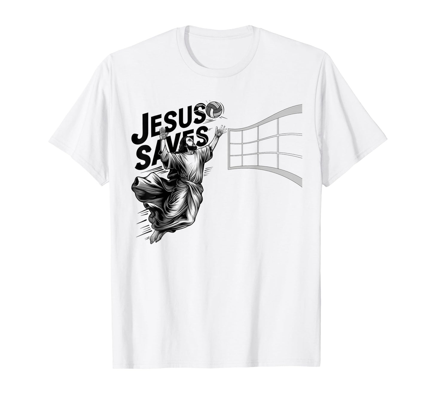 Jesus Volleyball Saves Funny Christian Faith Believer T-Shirt