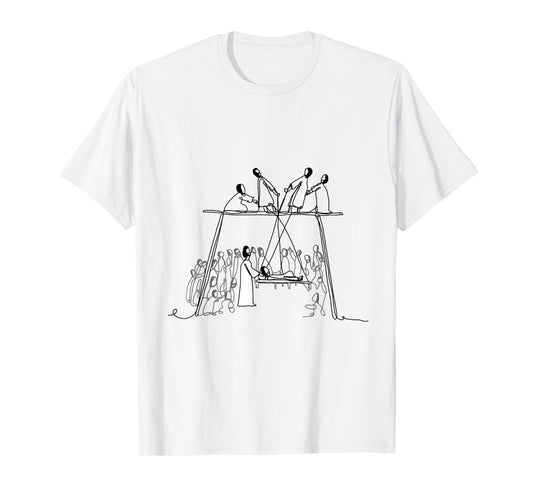 God Heals Man Of Palsy Let Down Through The Roof Religious T-Shirt