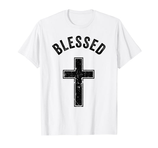 Vintage Blessed Christian Faith Cross Jesus Lover Spiritual T-Shirt