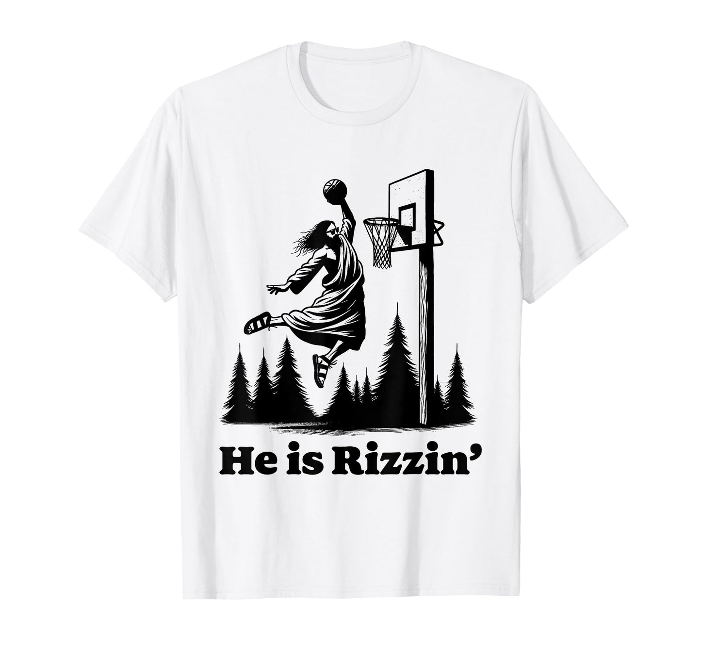 He Is Risen Meme Jesus Playing Basketball Funny Easter T-Shirt