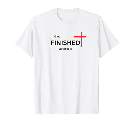 It is Finished Red Cross Christian John 19:30 Faith Design T-Shirt