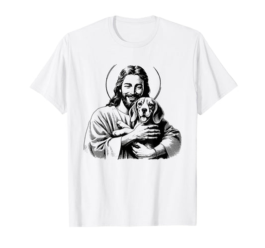Jesus Beagle Dog - Funny Christian Religious Dog Lover Men Women Kids T-Shirt