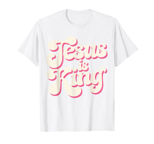 Teen Girl Jesus Is King Pink White Toddler Christian God Mom T-Shirt